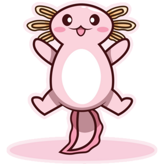Jumping Axolotl Sticker