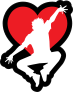 Jumping Dancer with Heart Sticker