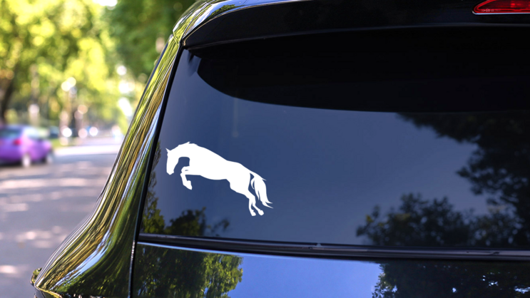 Jumping Horse Sticker on a Rear Car Window (New) example