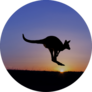 Jumping Kangaroo Silhouette At Sunset Sticker