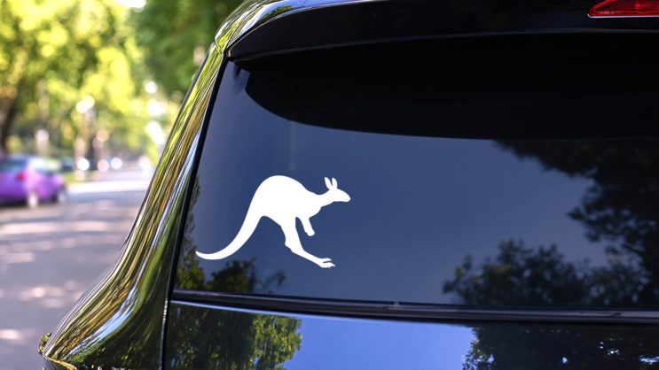 Jumping Kangaroo Sticker on a Rear Car Window (New) example