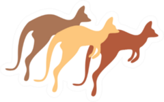 Jumping Kangaroos Nude Tones Illustration Sticker