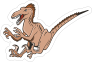 Jumping Raptor Mascot Sticker