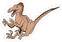 Jumping Raptor Mascot Sticker