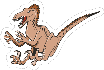 Jumping Raptor Mascot Sticker
