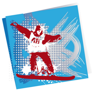 Jumping Snowboarder Abstract Illustration Sticker
