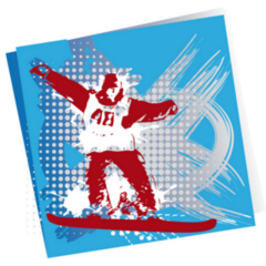 Jumping Snowboarder Abstract Illustration Sticker