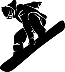 Jumping Snowboarder Silhouette Sticker