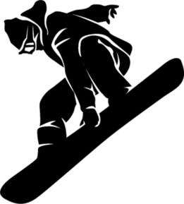 Jumping Snowboarder Silhouette Sticker