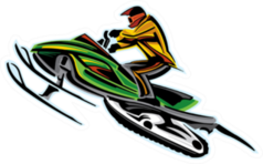 Jumping Snowmobile Sticker