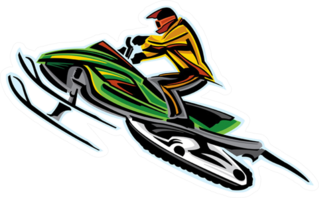 Jumping Snowmobile Sticker