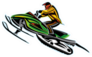Jumping Snowmobile Sticker
