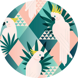 Jungle Cockatoo Wallpaper Print Pattern Sticker