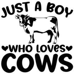 Just A Boy Who Loves Cows Farmer Sticker