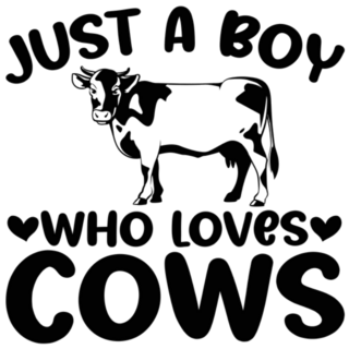 Just A Boy Who Loves Cows Farmer Sticker