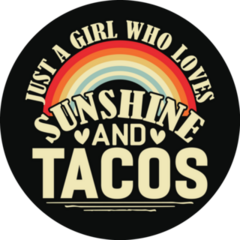 Just A Girl Who Loves Sunshine And Tacos Retro Sticker