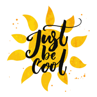 Just Be Cool. Summer Sun Brush Lettering Sticker