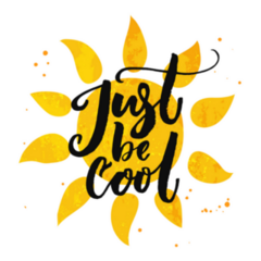 Just Be Cool. Summer Sun Brush Lettering Sticker