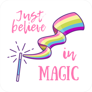 Just Believe In Magic Rainbow Sticker