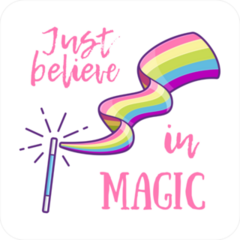 Just Believe In Magic Rainbow Sticker