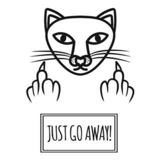 Just Go Away! Cat Showing Middle Finger Sticker