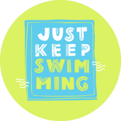 Just Keep Swimming Bright Sport Saying Sticker