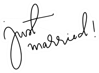 Just Married Lettering Sticker