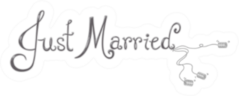 Just Married Lettering With Cans Sticker