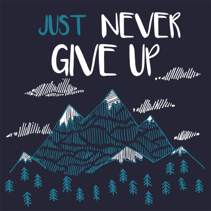 Just Never Give Up Square Sticker
