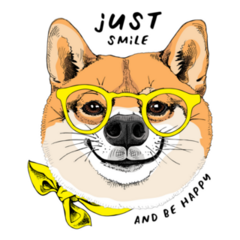 Just Smile Shiba Inu Sticker