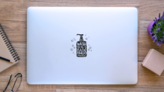 Just Wash Your Hands Sticker on a Laptop (New) example