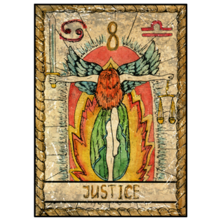 Justice Full Colorful Tarot Card Sticker