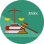 Justice Scales And Wooden Judge Gavel Law Illustration Sticker