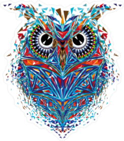 Kaleidoscopic Owl Sticker