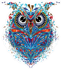 Kaleidoscopic Owl Sticker