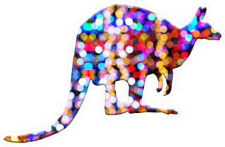Kangaroo Bubbles Lights Design Sticker