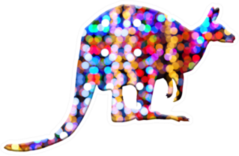 Kangaroo Bubbles Lights Design Sticker