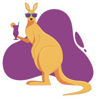 Kangaroo Cartoonish Cute Sticker