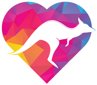 Kangaroo Heart Shape Sticker