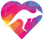 Kangaroo Heart Shape Sticker