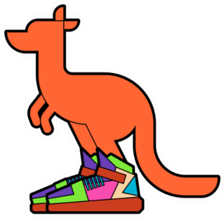 Kangaroo In Sneakers Sticker