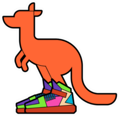 Kangaroo In Sneakers Sticker