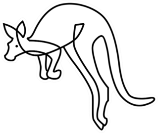 Kangaroo Logo Illustration Line Sticker