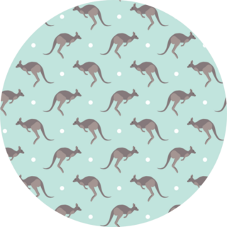 Kangaroo Pattern On Light Blue Sticker