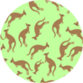 Kangaroo Seamless Pattern On Bright Green Sticker