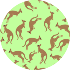 Kangaroo Seamless Pattern On Bright Green Sticker