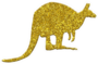 Kangaroo Standing Design In Gold Sparkle Sticker