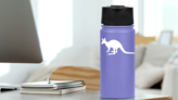 Kangaroo Sticker on a Water Bottle (New) example