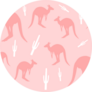 Kangaroo With Cactus Seamless Pattern Pink Sticker