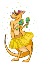 Kangaroo With Maracas Sticker